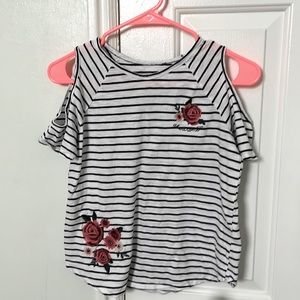 Striped shirt with flowers